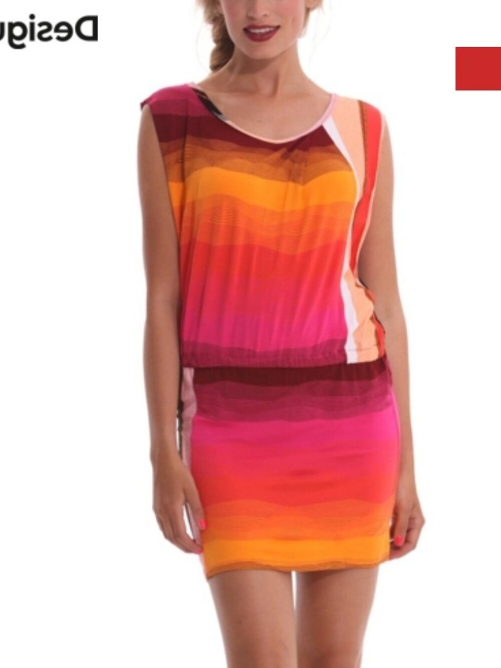 NWT Desigual x Christian Lacroix Knitted Golden Poppy Dress Striped Asymmetric